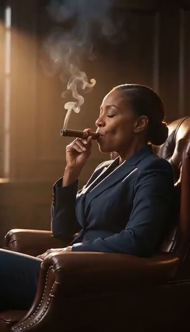 AI Cigar Smoking Video Generator: CEO-Style Clips From One Photo — Private Lounge example