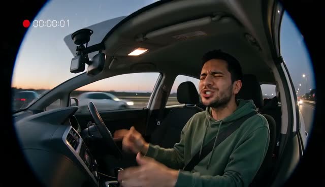 Dashcam Video Generator: Passenger-Seat Moments From One Photo — Passenger Sing-Along example