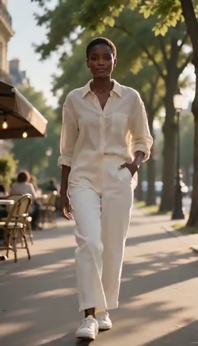 AI Fashion Walk Video Generator: Turn One Outfit Photo into a Runway Walk — Casual Chic example