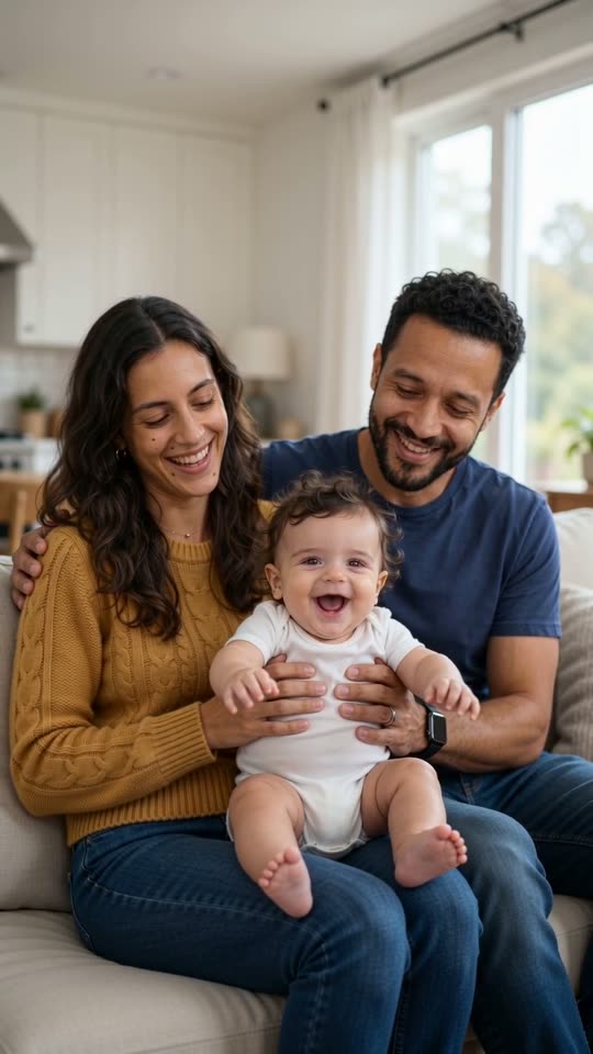 Future Baby Video: You Two and Your Future Baby — Family Sofa example