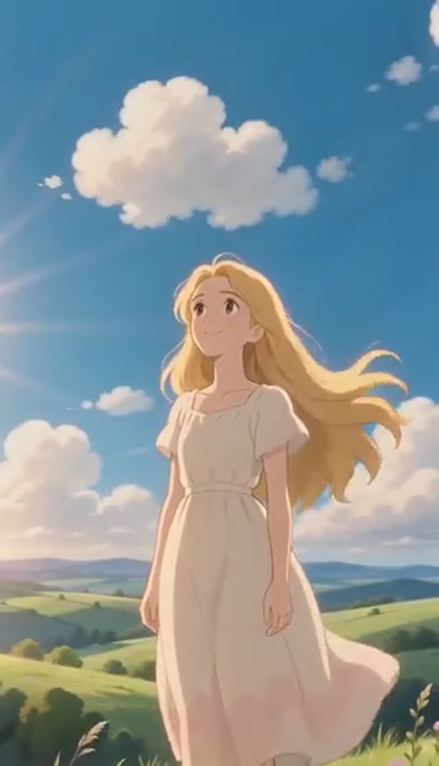 Ghibli AI Video Generator: Turn a Photo into Hand-Painted Animation — Ghibli Sky example