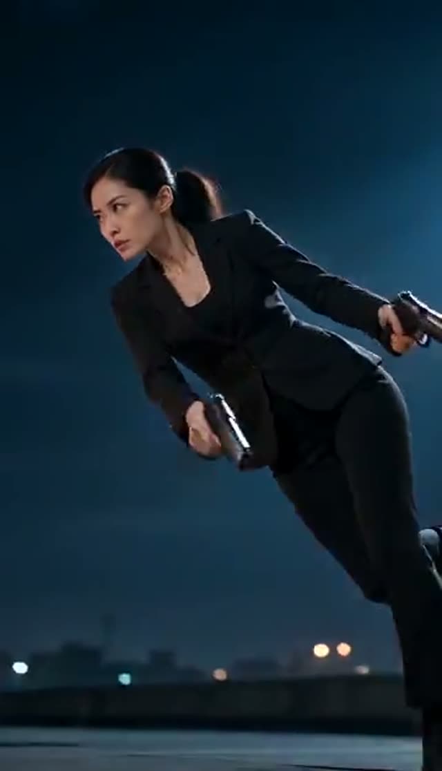 AI Gun Shooter Video: Star in a Cinematic Action Scene — Spy Thriller example
