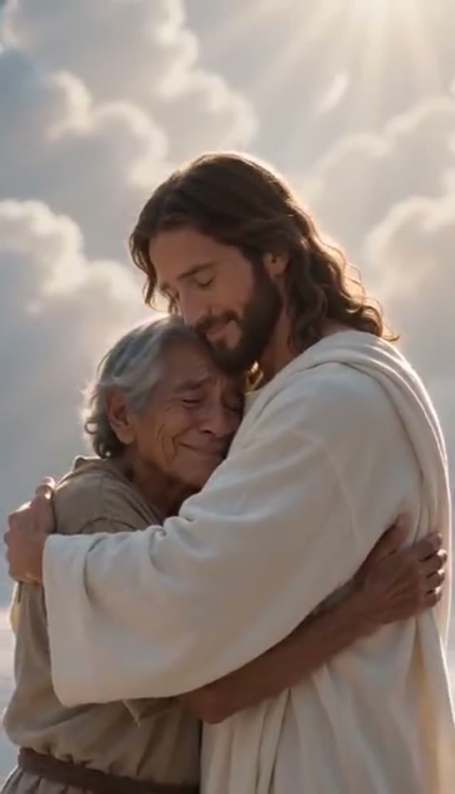AI Jesus Embrace Video Generator: Divine Light and Heavenly Scenes — Heavenly Embrace example