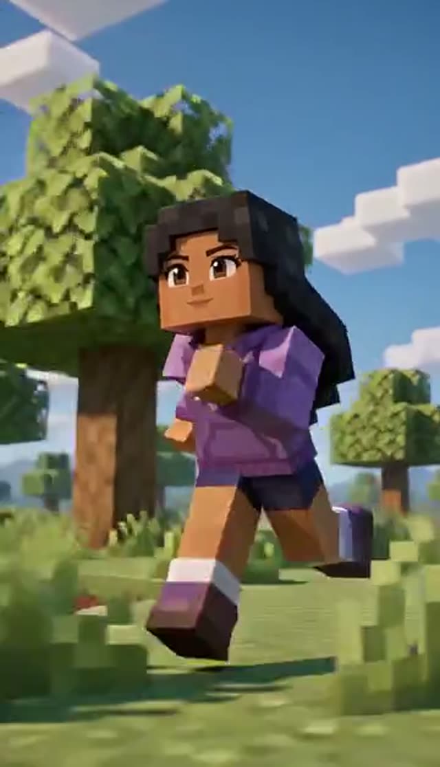 Minecraft AI Video Filter: Turn a Selfie into a Blocky Voxel Clip — Block World Adventure example