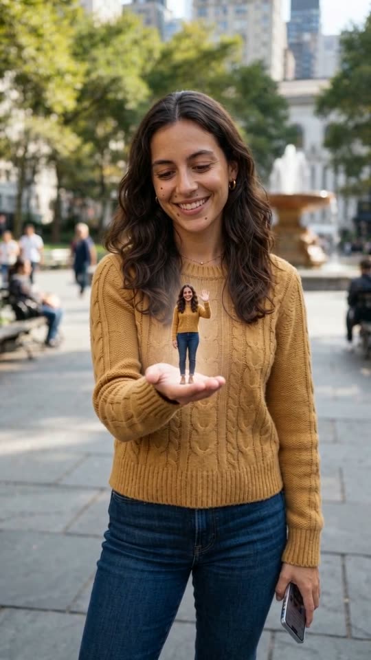 Mini Me: A Tiny You Waves From Your Palm — Palm Wave example