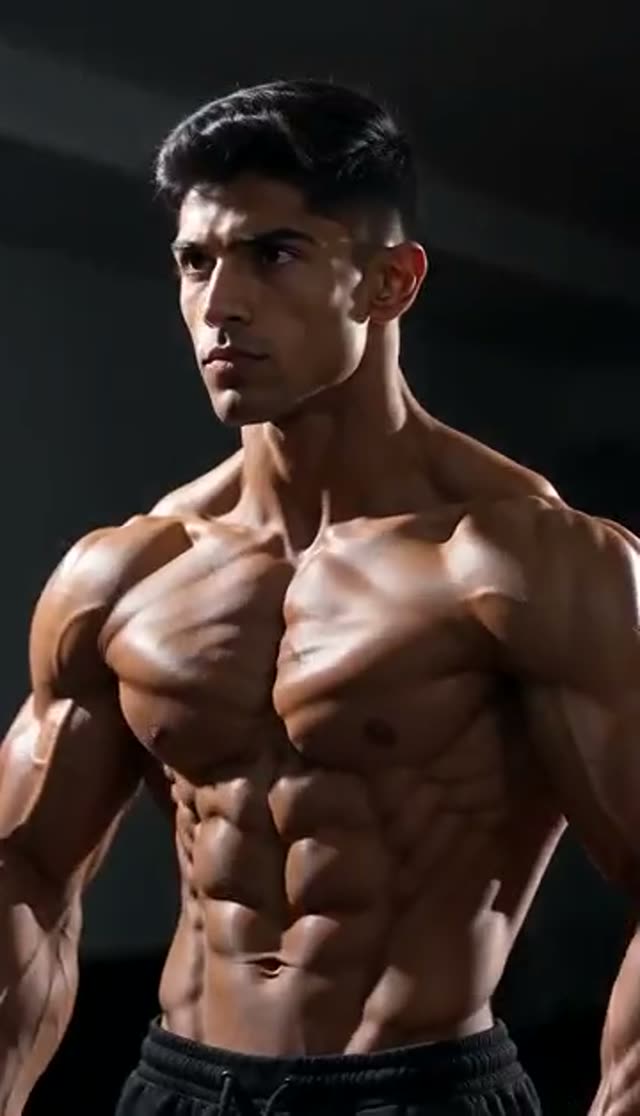 AI Muscle Video Generator: Turn One Photo into a Muscle Transformation Clip — Ripped example