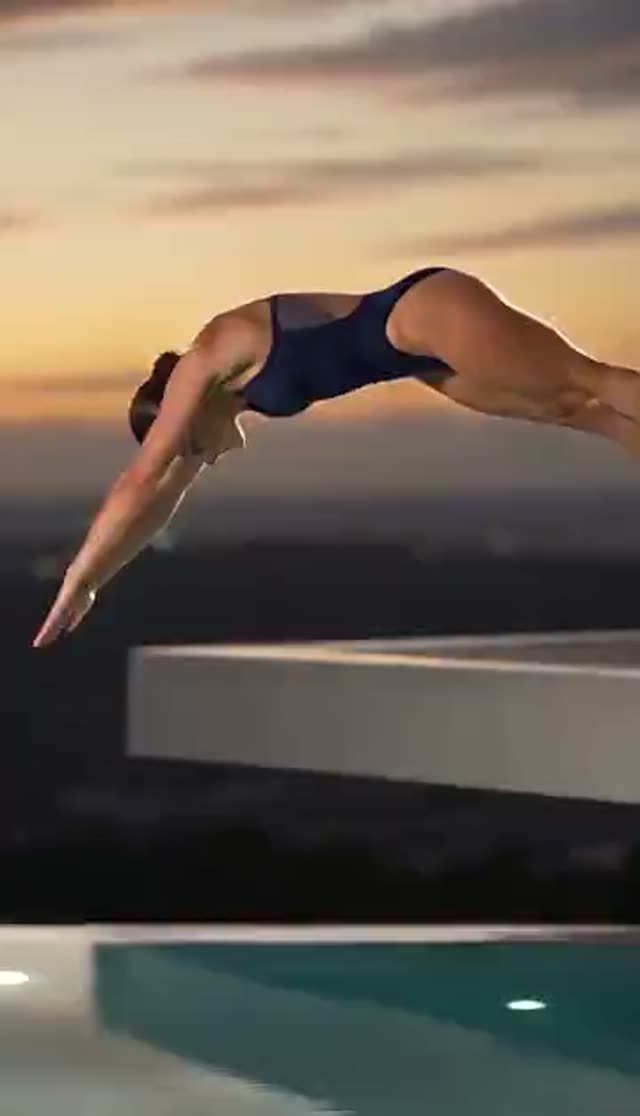 AI Pool Jump Video Generator: Dive and Splash From One Photo — Dramatic example