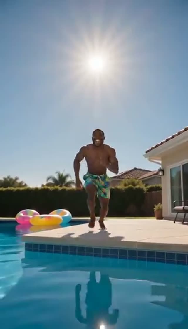AI Pool Jump Video Generator: Dive and Splash From One Photo — Playful example