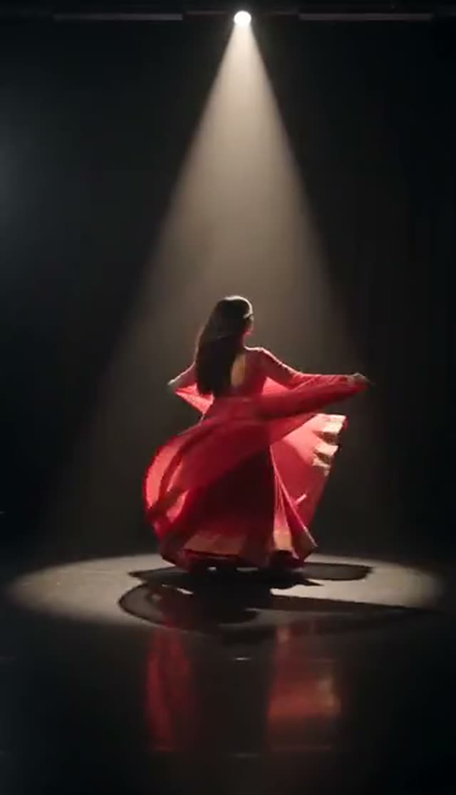 AI Twirl Video Generator: A Dress Spin from a Single Photo — Dramatic example
