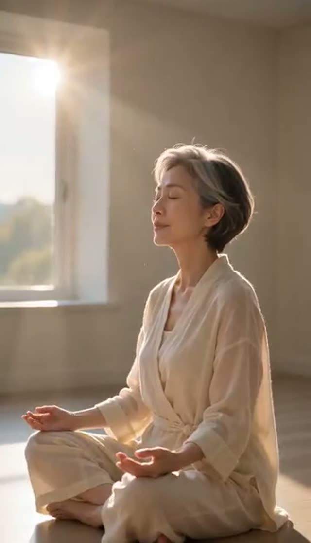 AI Yoga Video Generator: Calm Practice Clips from One Photo — Meditation example
